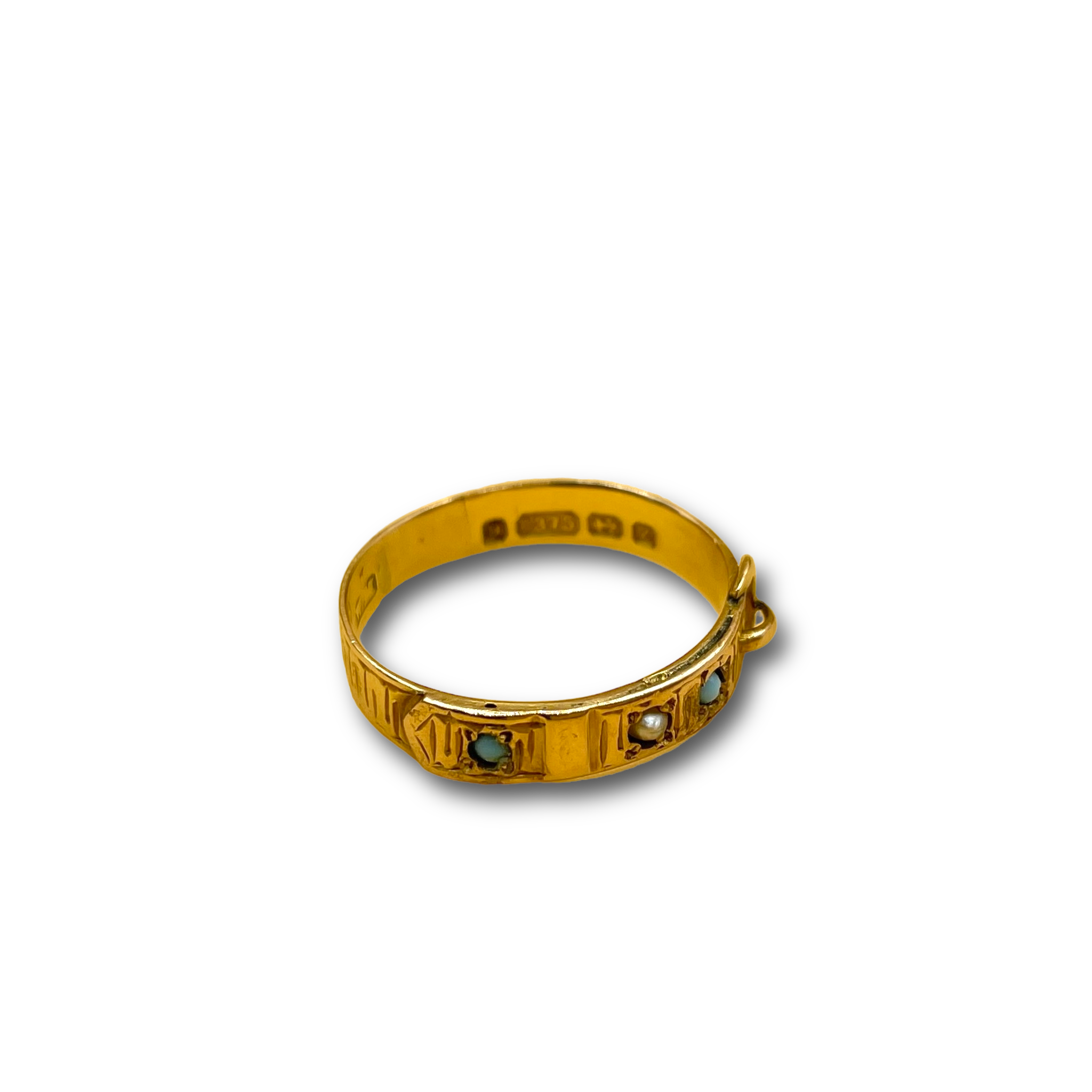 Turquoise parel riem