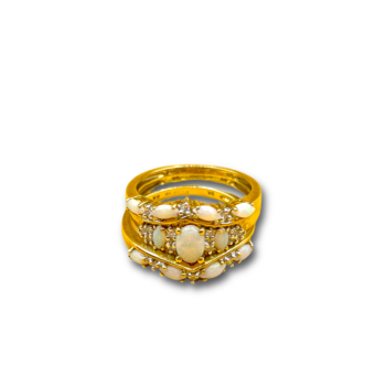 Opaal diamant 3 ringen