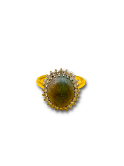 Opal  .40ct diamond