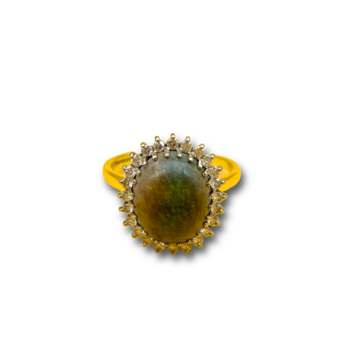 Opal  .40ct diamond
