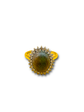 Opal  .40ct diamond