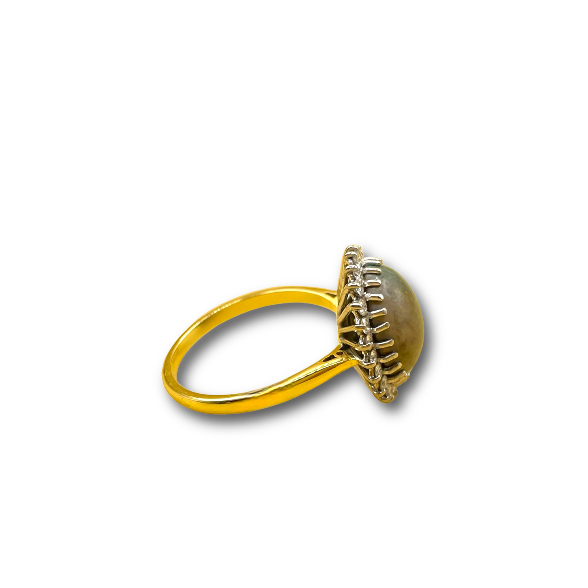 Zwarte opaal en .40ct diamant