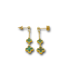 Malachite Clover earring