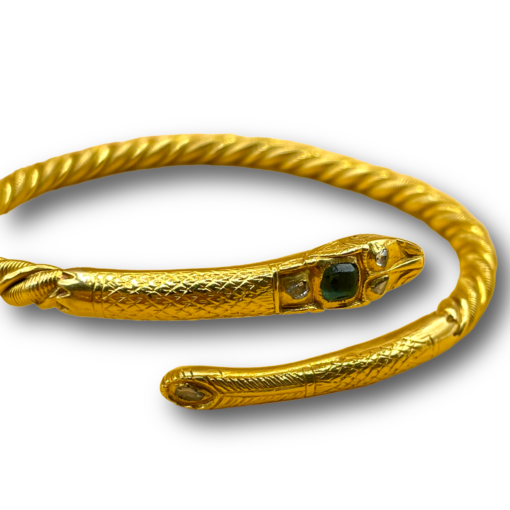 Armband slang smaragd diamant