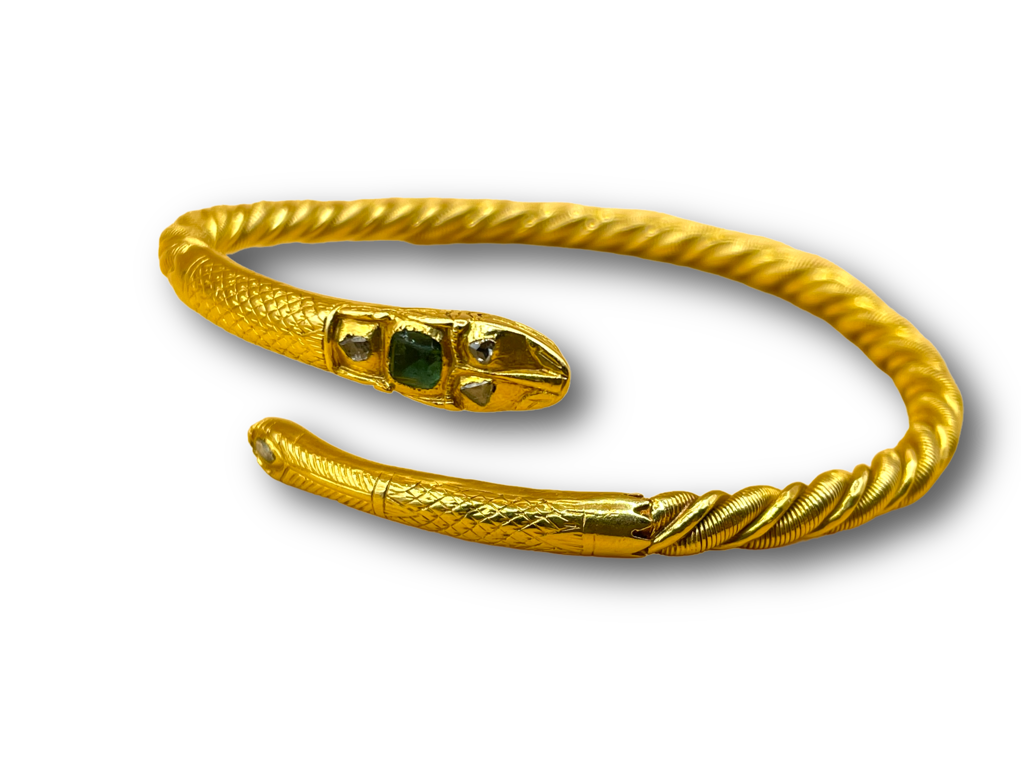 Armband slang smaragd diamant