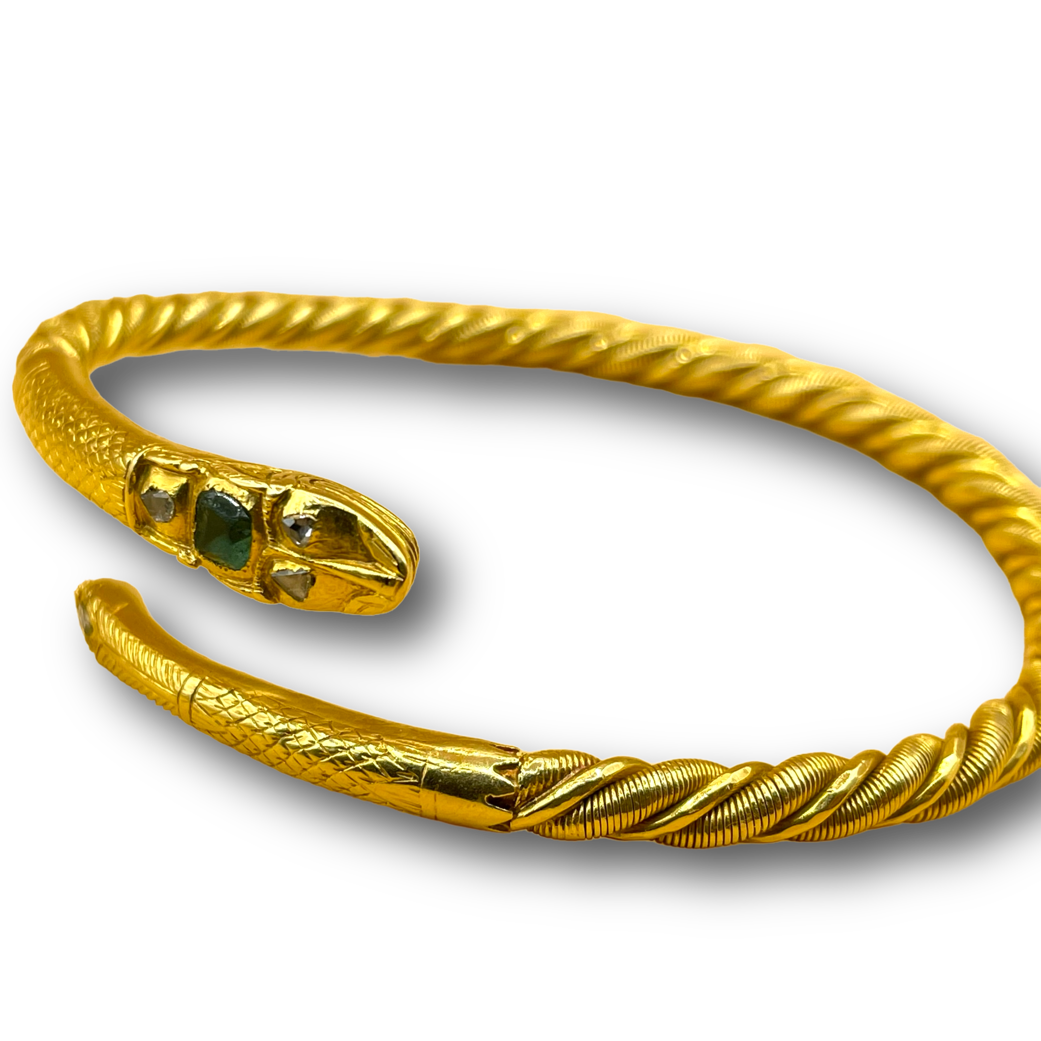 Armband slang smaragd diamant