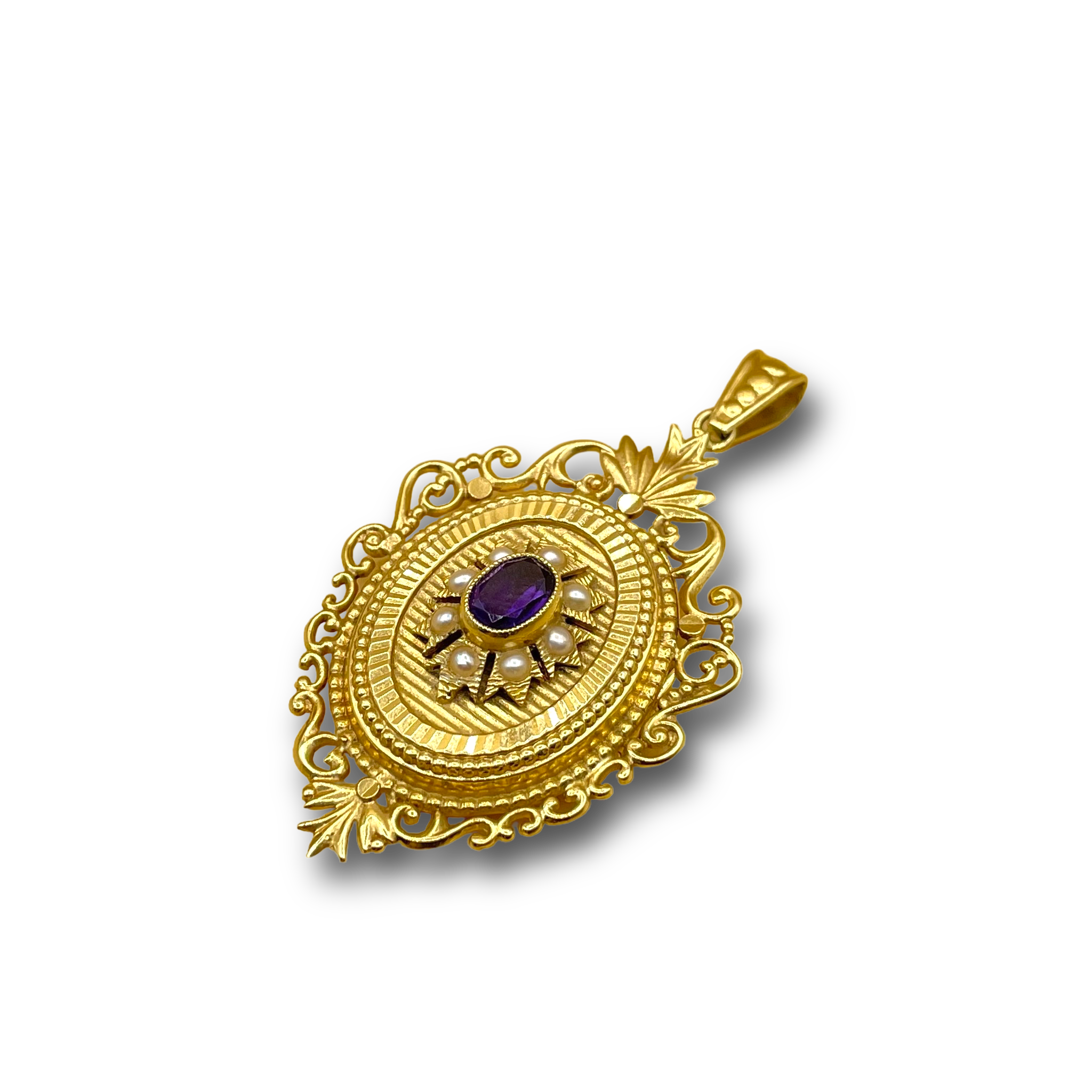 Amethist parel medallion