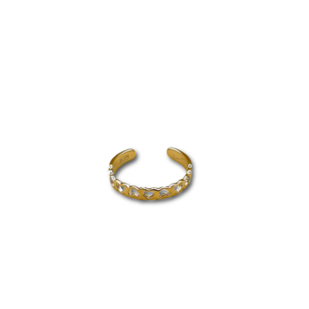 Toe ring  hearts WHITE GOLD