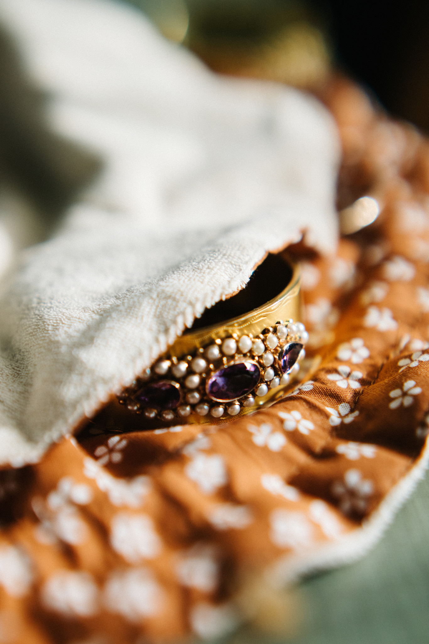 Amethyst parel armband