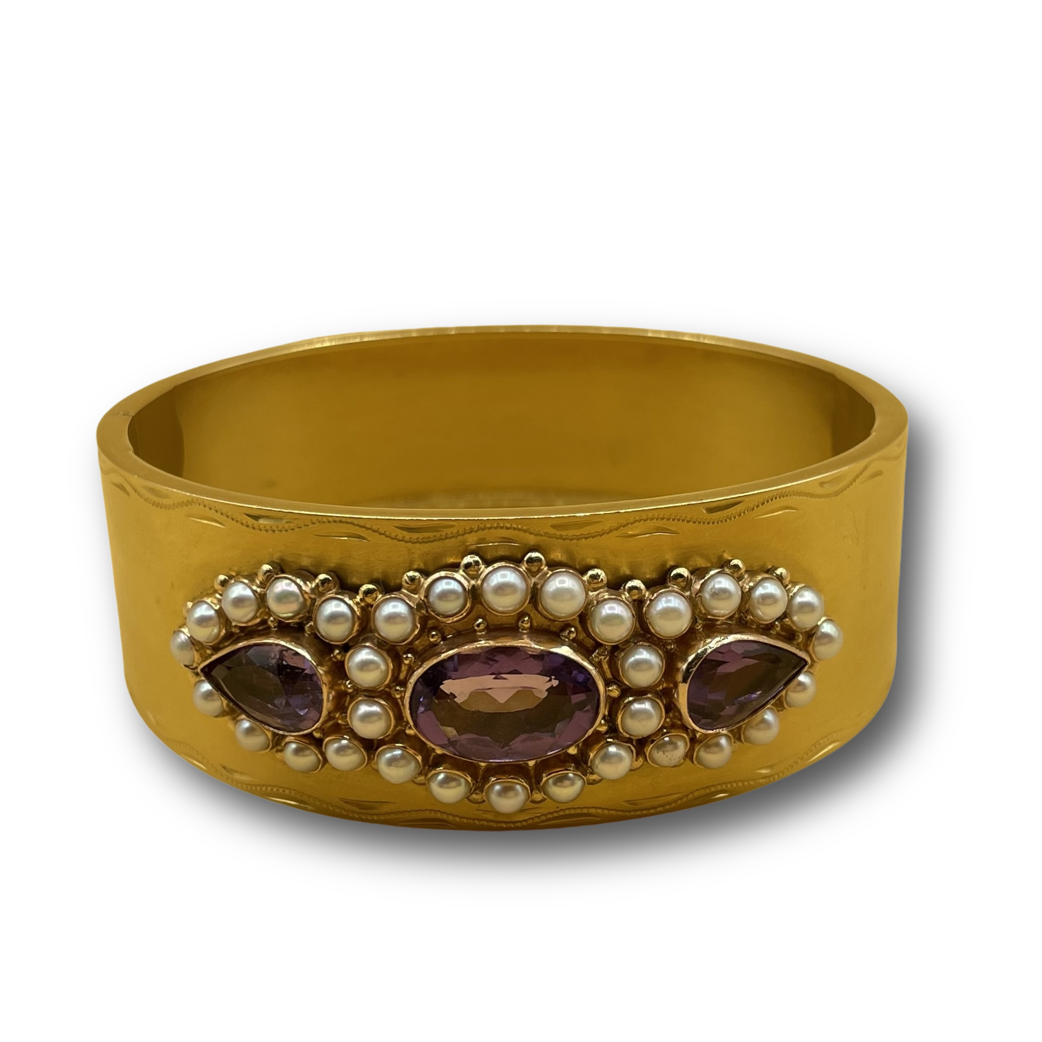 Amethyst parel armband