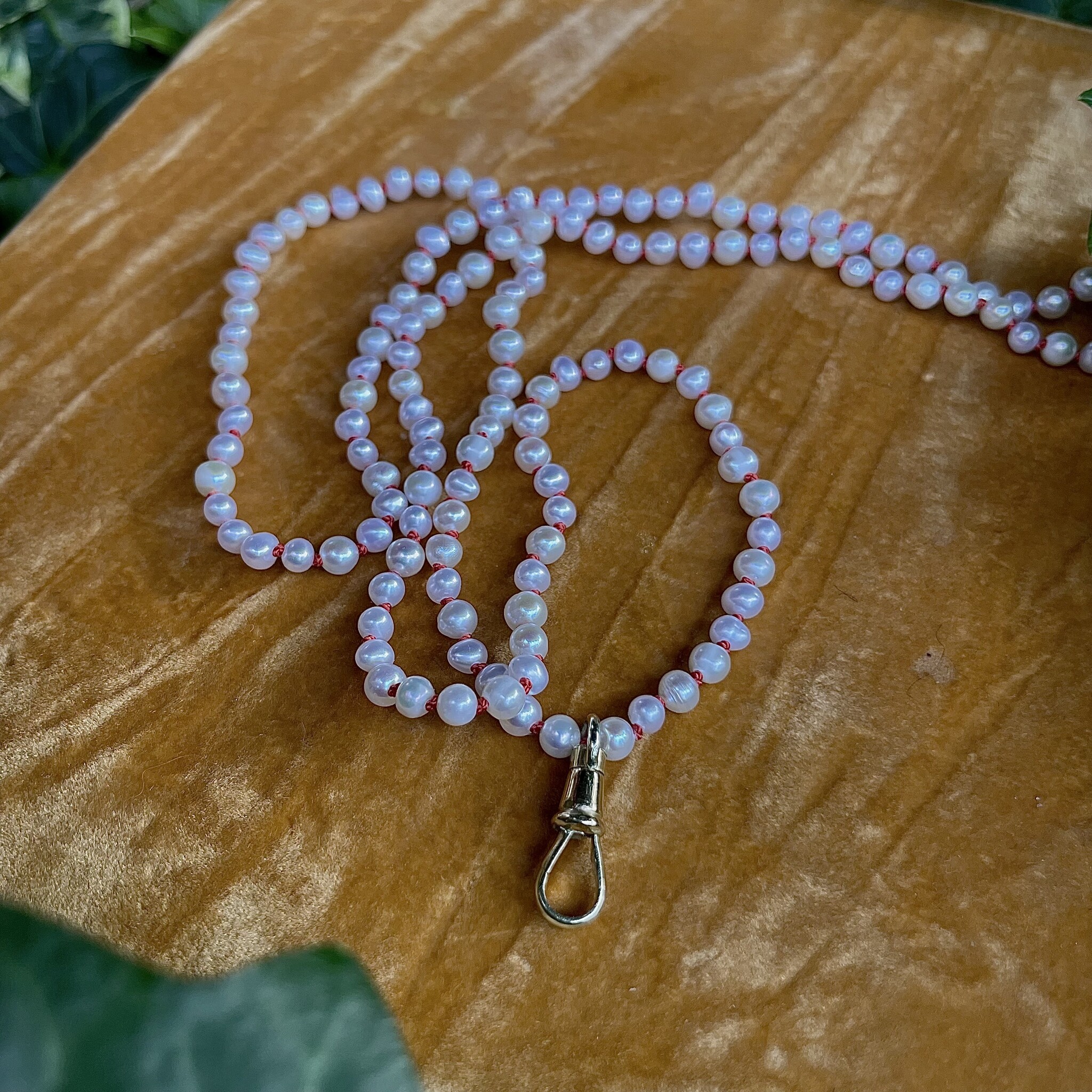 Parel musqueton sluiting ketting