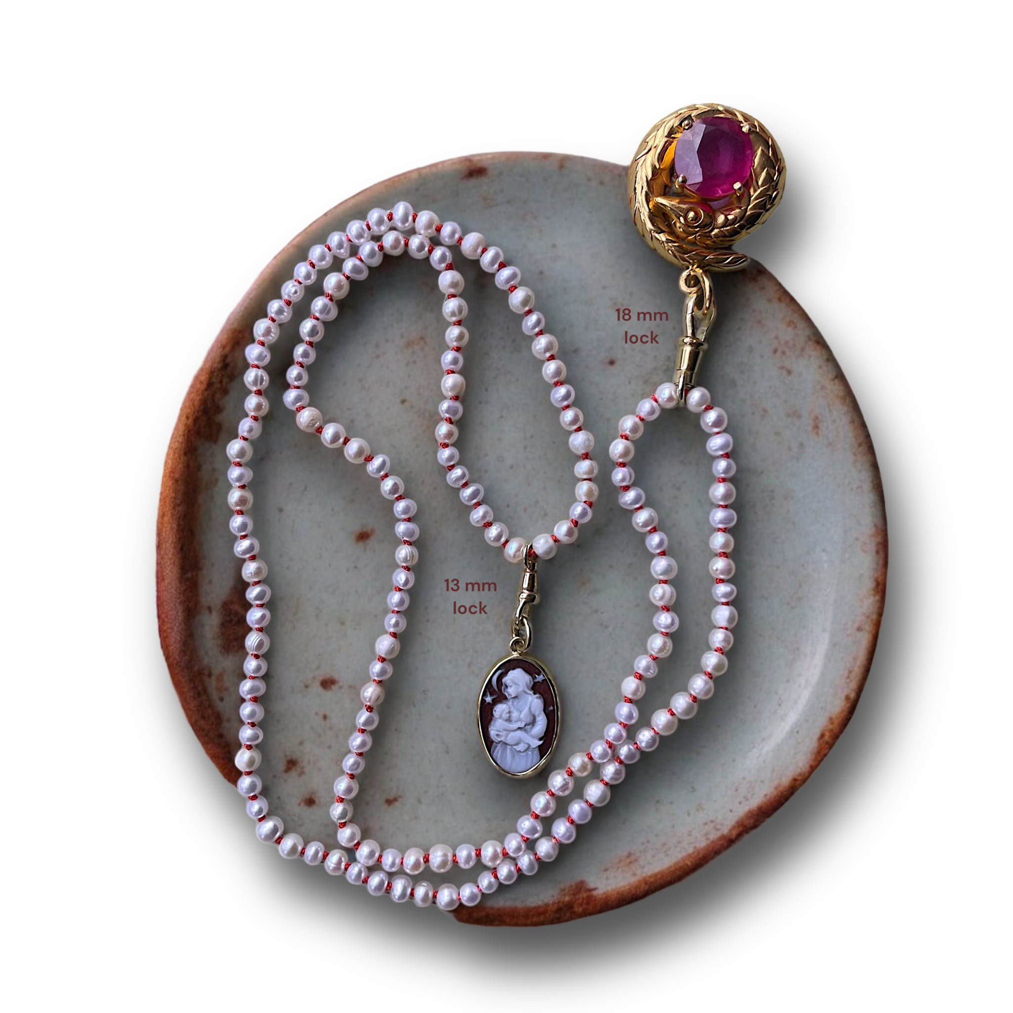 Parel musqueton sluiting ketting