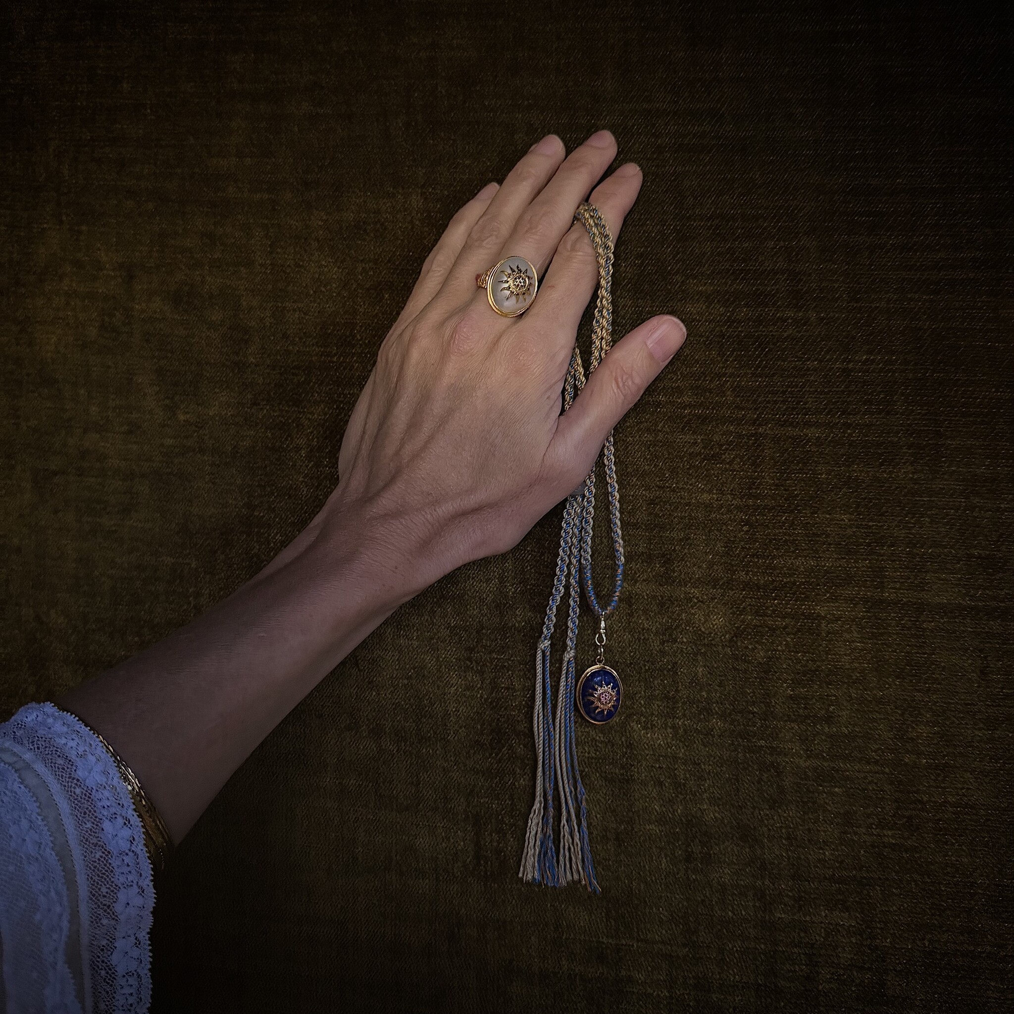 Gevlochten ketting musqueton