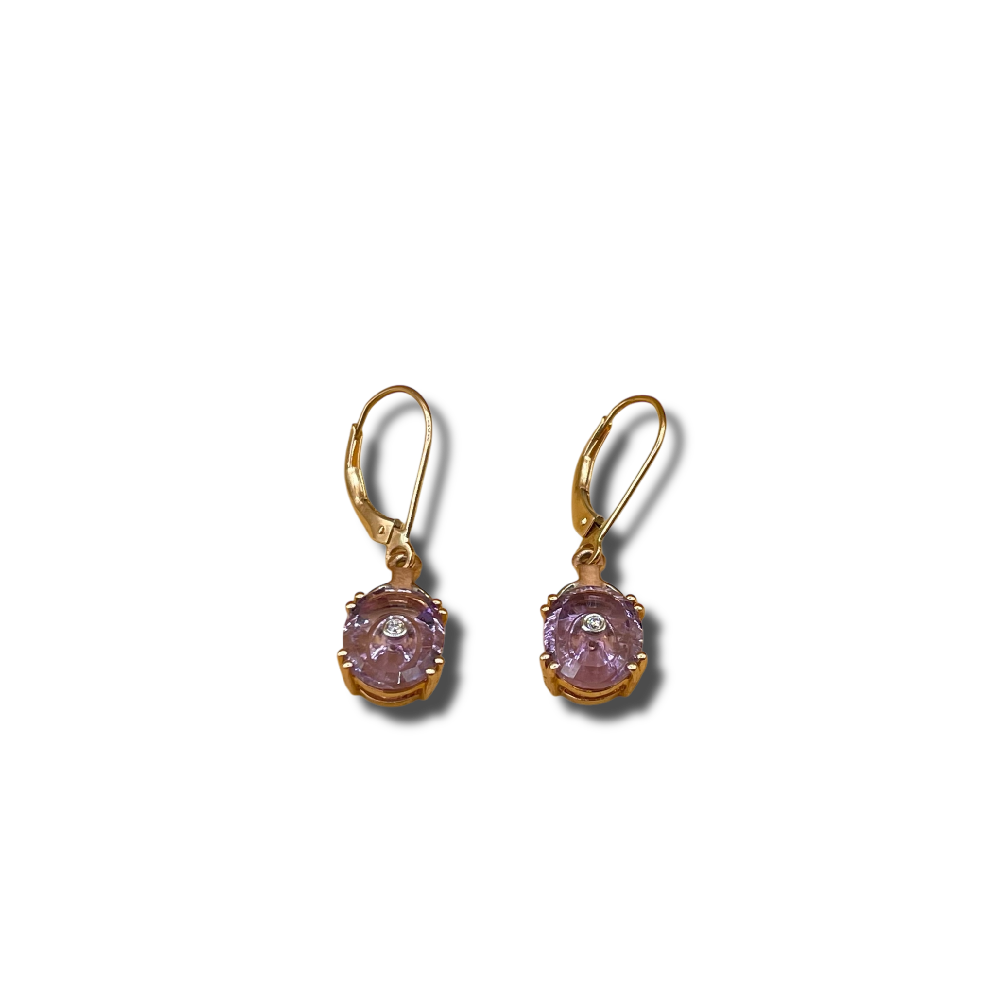 Amethist diamant  oorbel