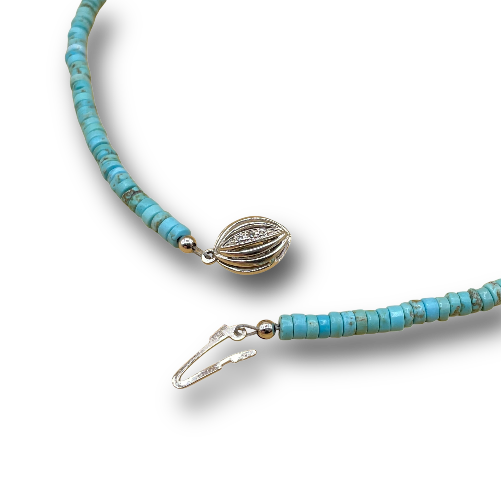 Turquoise diamant ketting