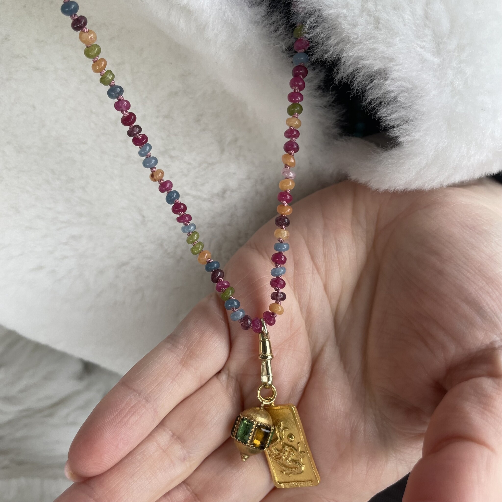 Toermalijn musqueton sluiting ketting