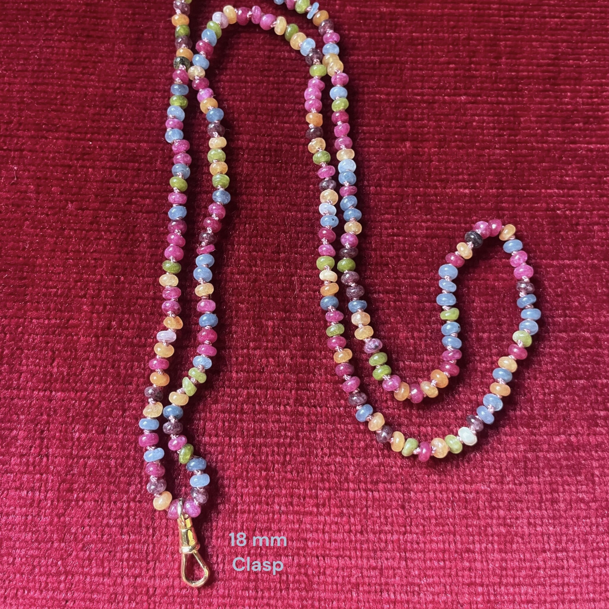 Toermalijn musqueton sluiting ketting