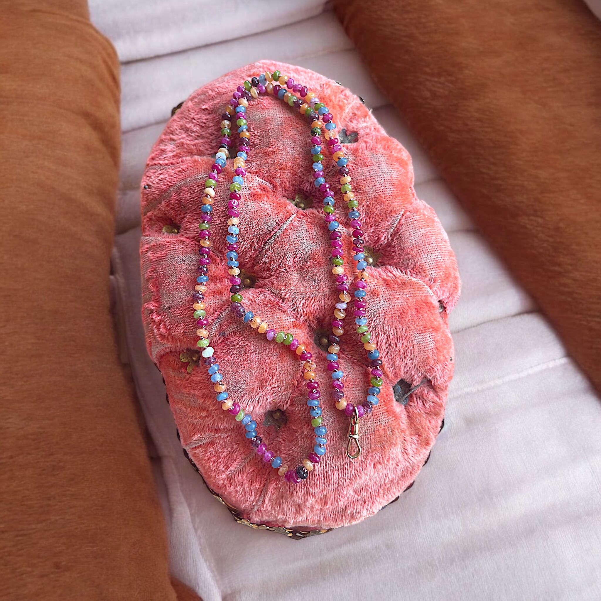 Toermalijn musqueton sluiting ketting