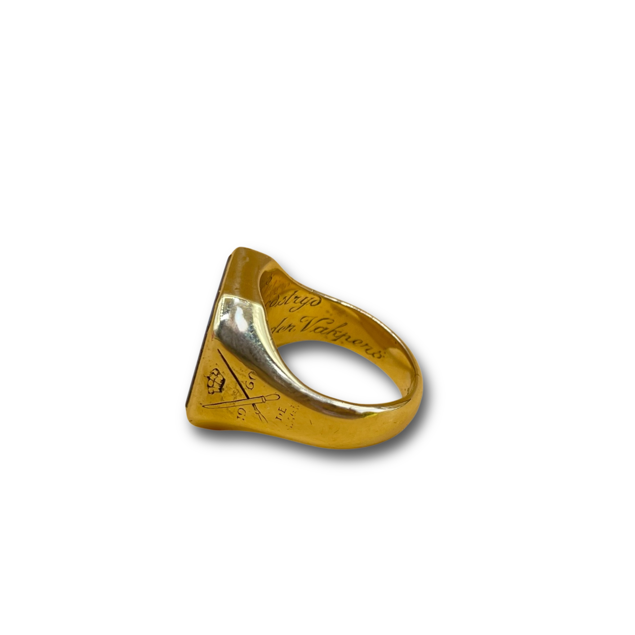 Lagensteen agaat zegelring wapengravure