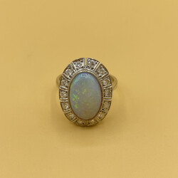 Opal  .42ct diamond