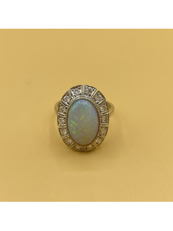Opal  .42ct diamond