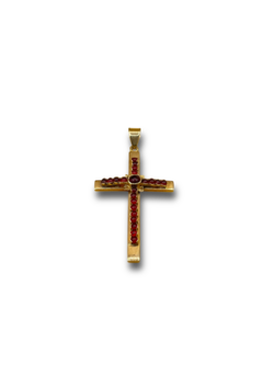 Cross antique garnet