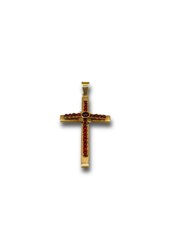 Cross antique garnet