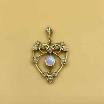 Opal pearl heart