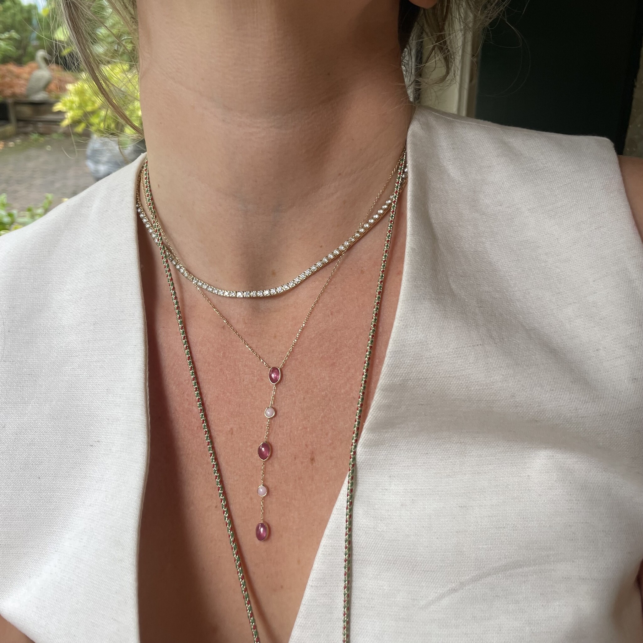 Ketting opaal robijn