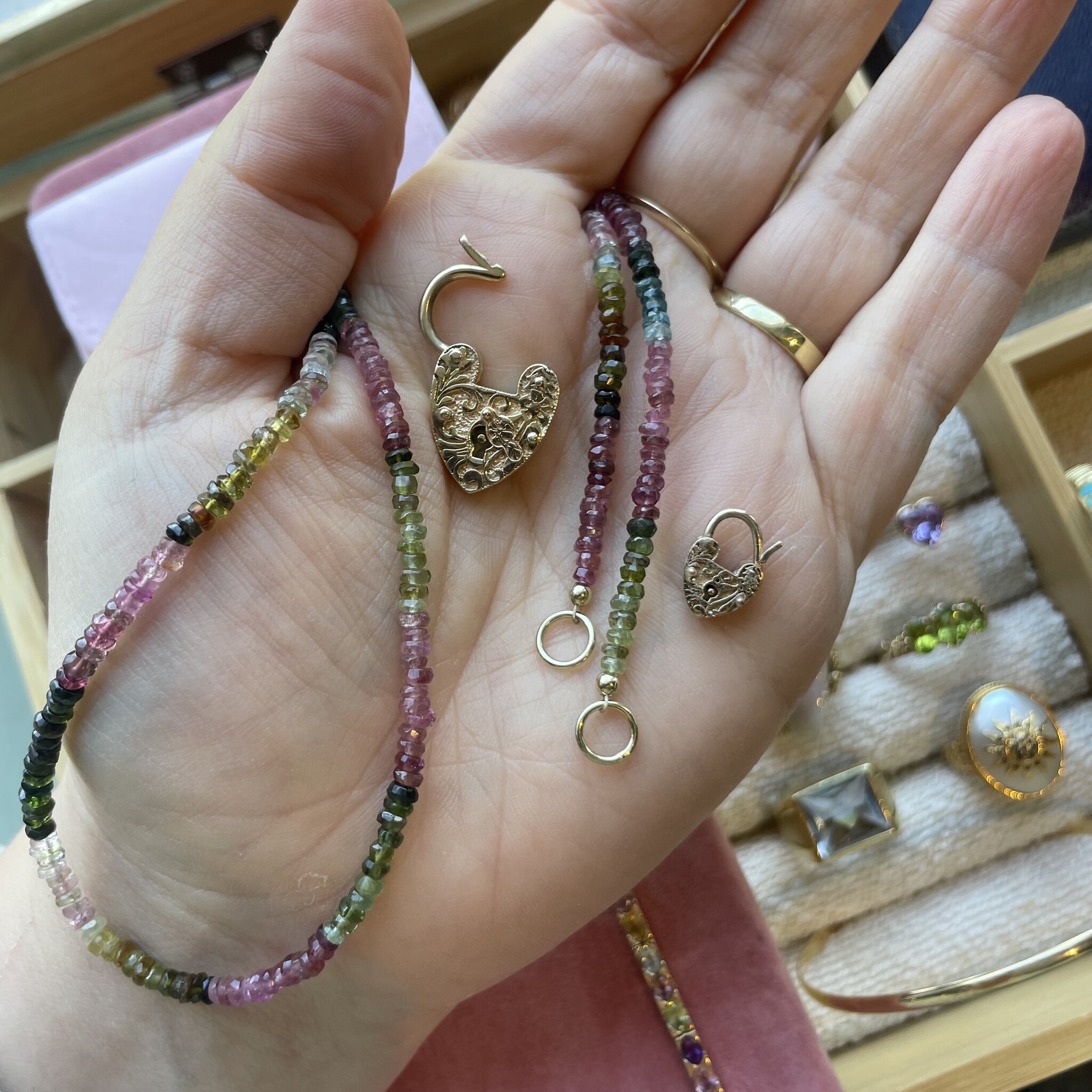 Toermalijn regenboog ketting