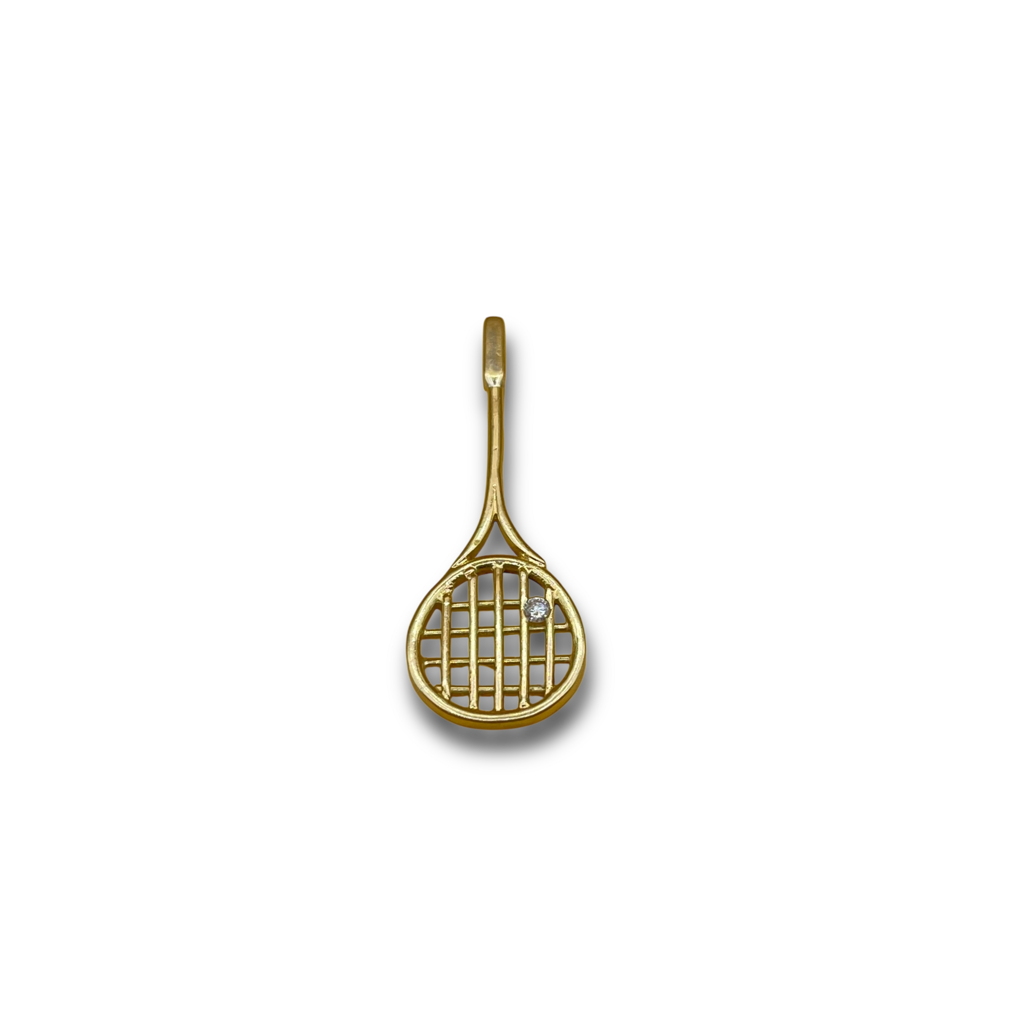 Tennisracket diamant 14 karaat hanger