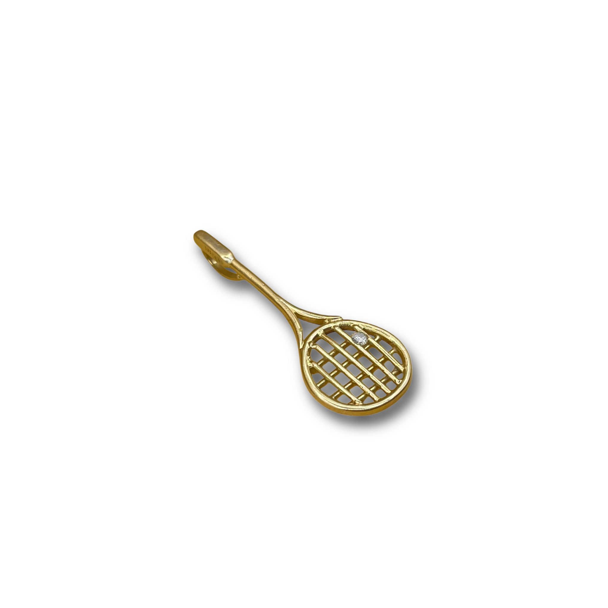 Tennisracket diamant 14 karaat hanger