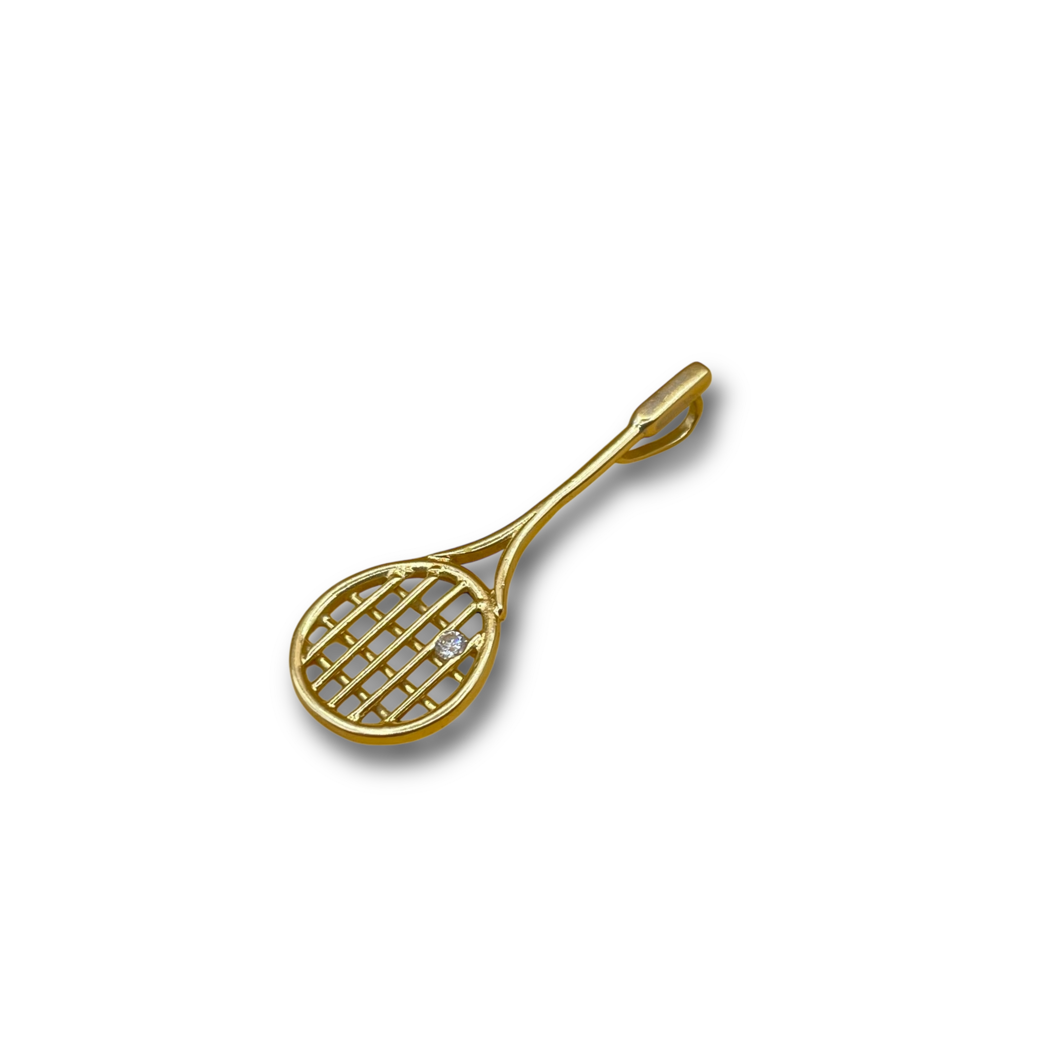 Tennisracket diamant 14 karaat hanger