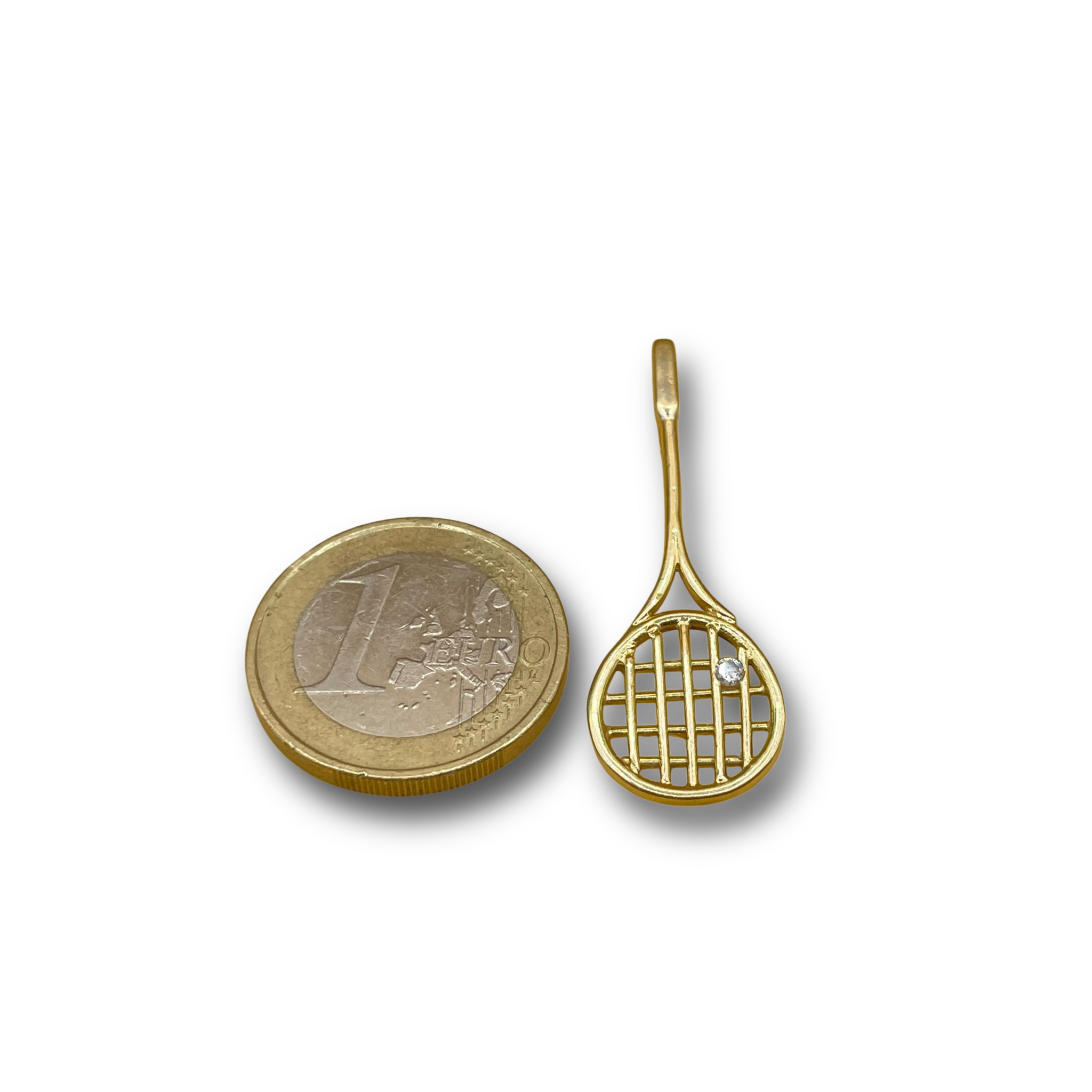Tennisracket diamant 14 karaat hanger