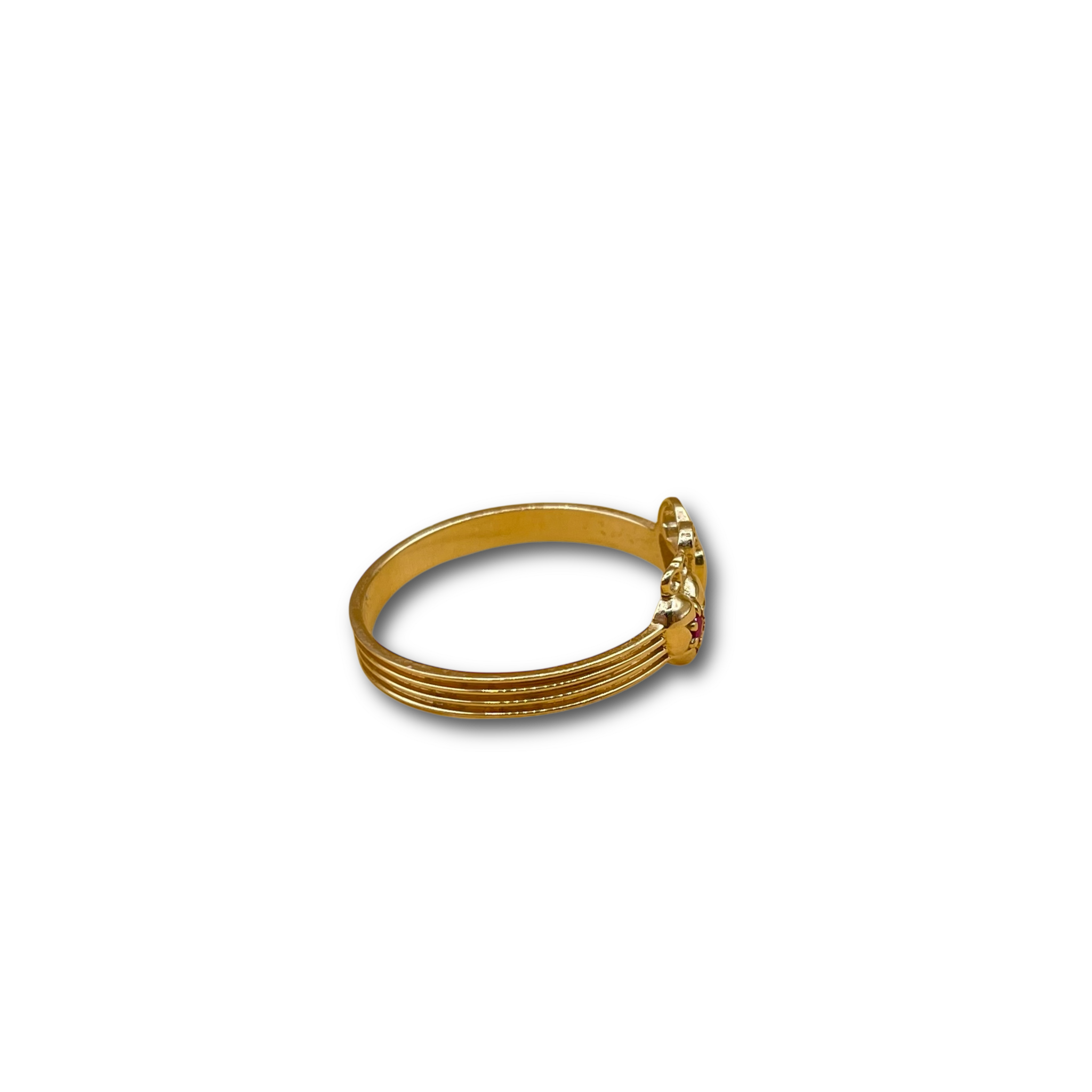 Sleutel hart  robijn ring 14 karaat