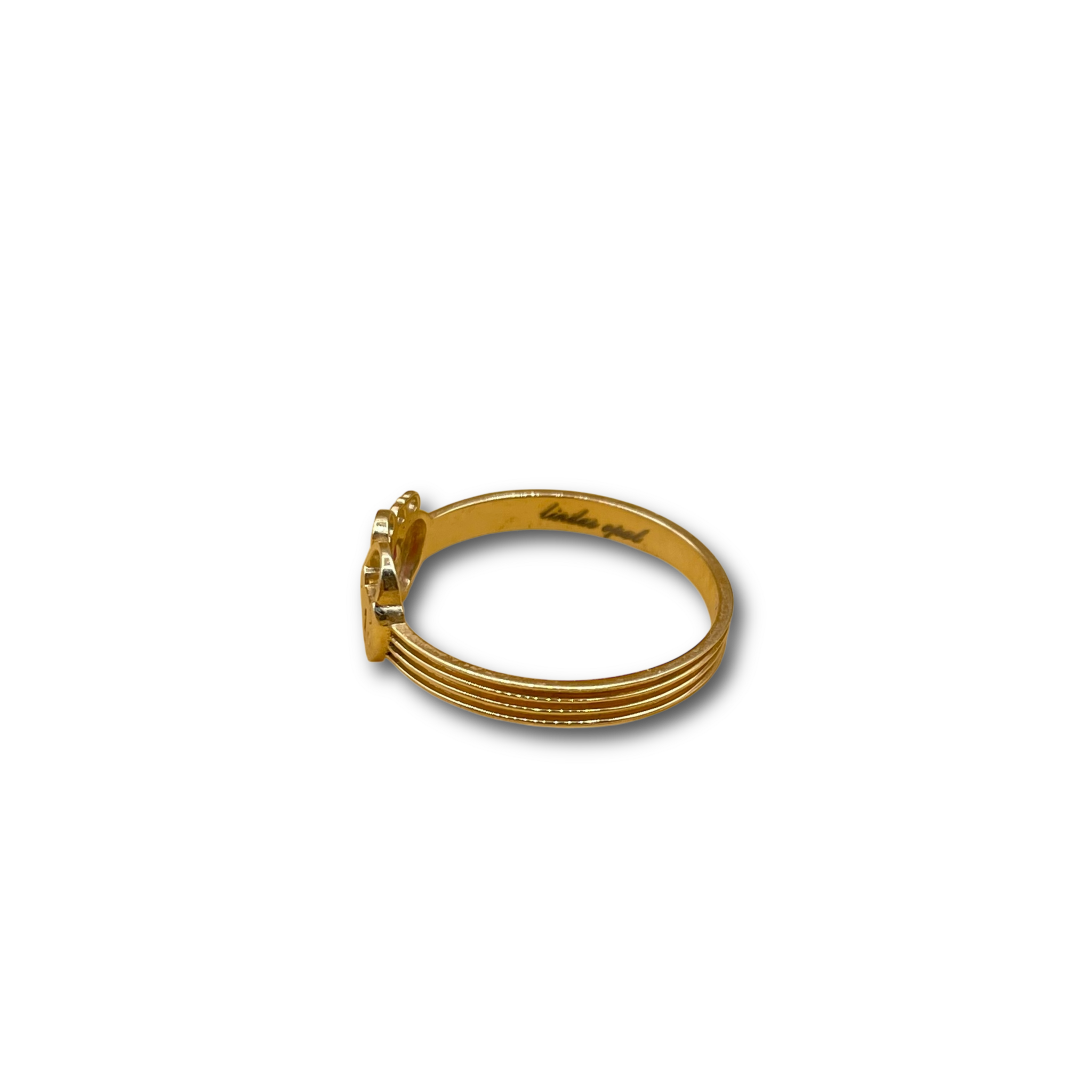 Sleutel hart  robijn ring 14 karaat