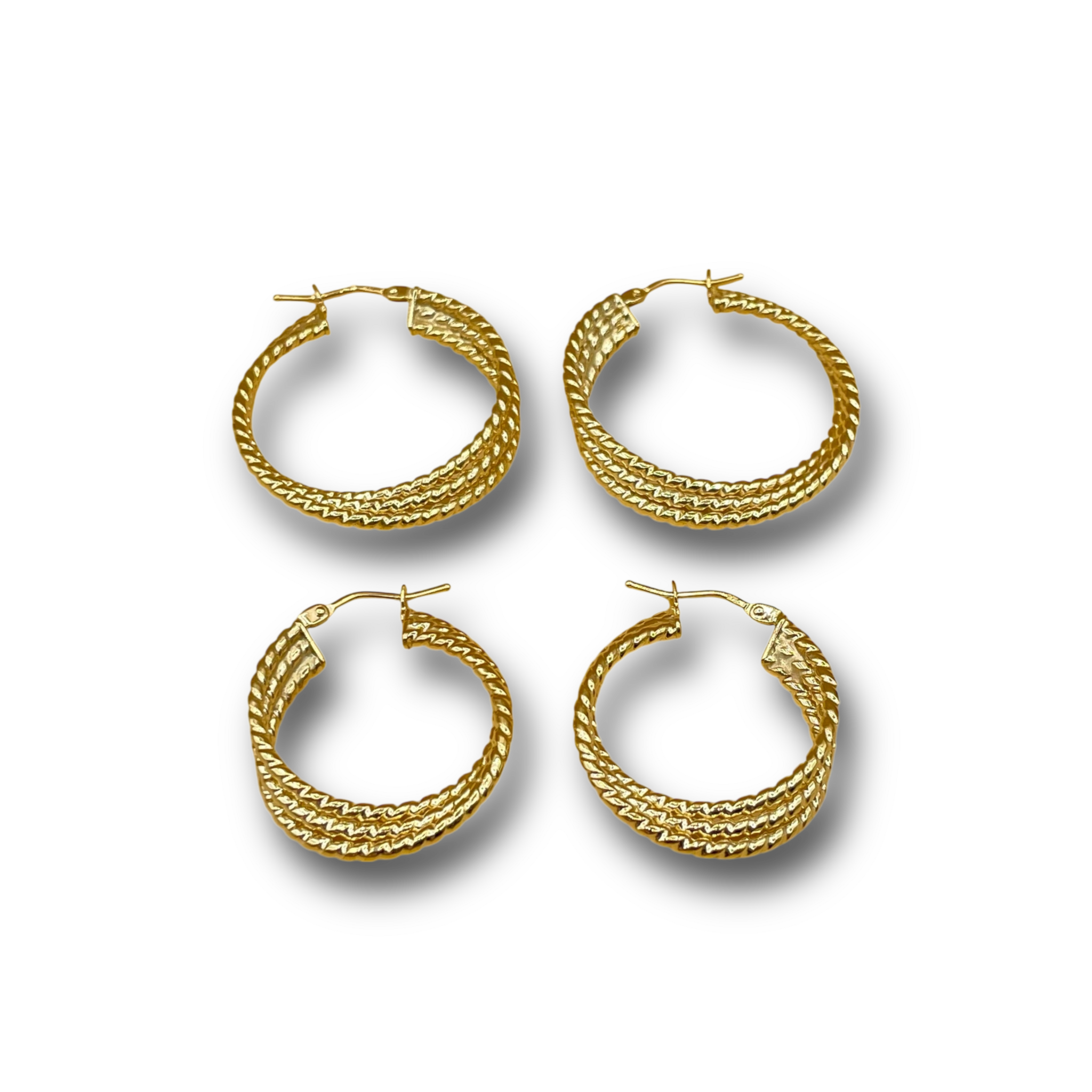 Oorbel drie Rijen ribbel