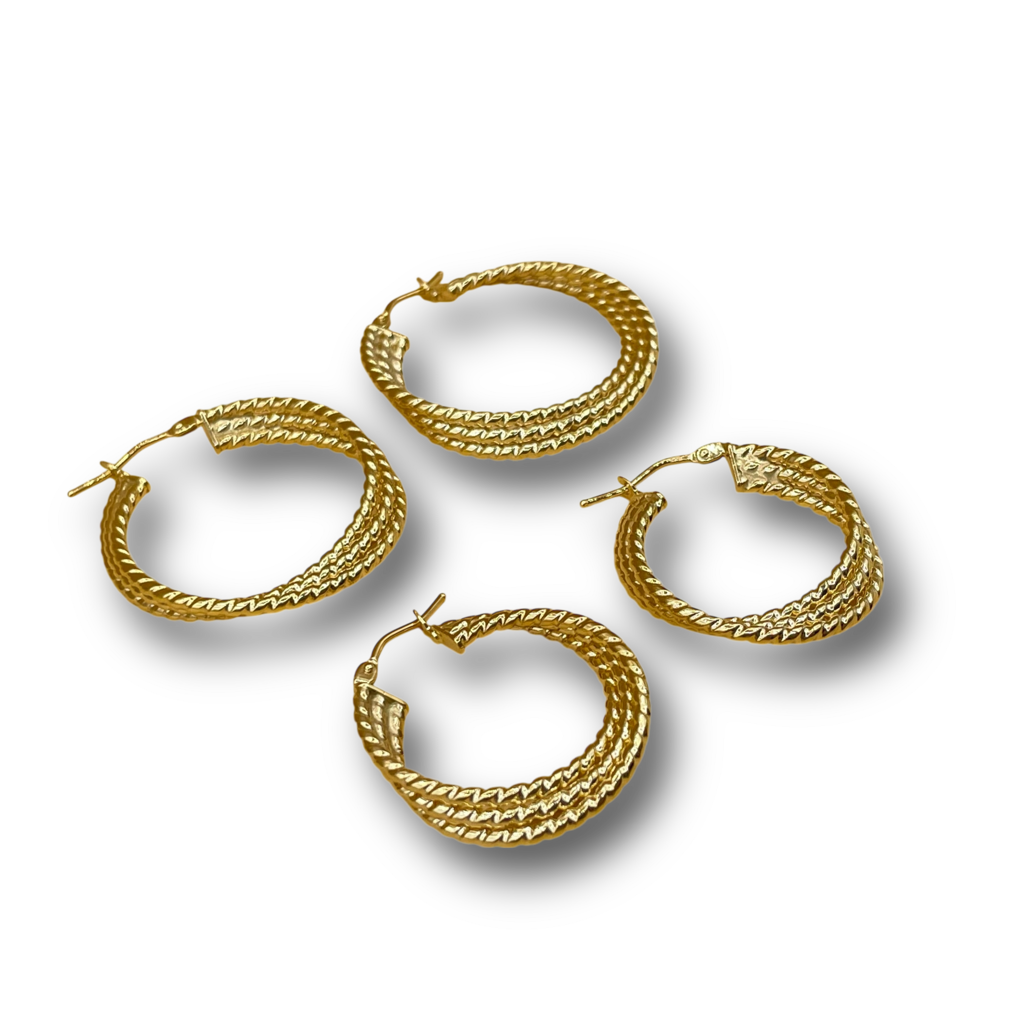 Oorbel drie Rijen ribbel