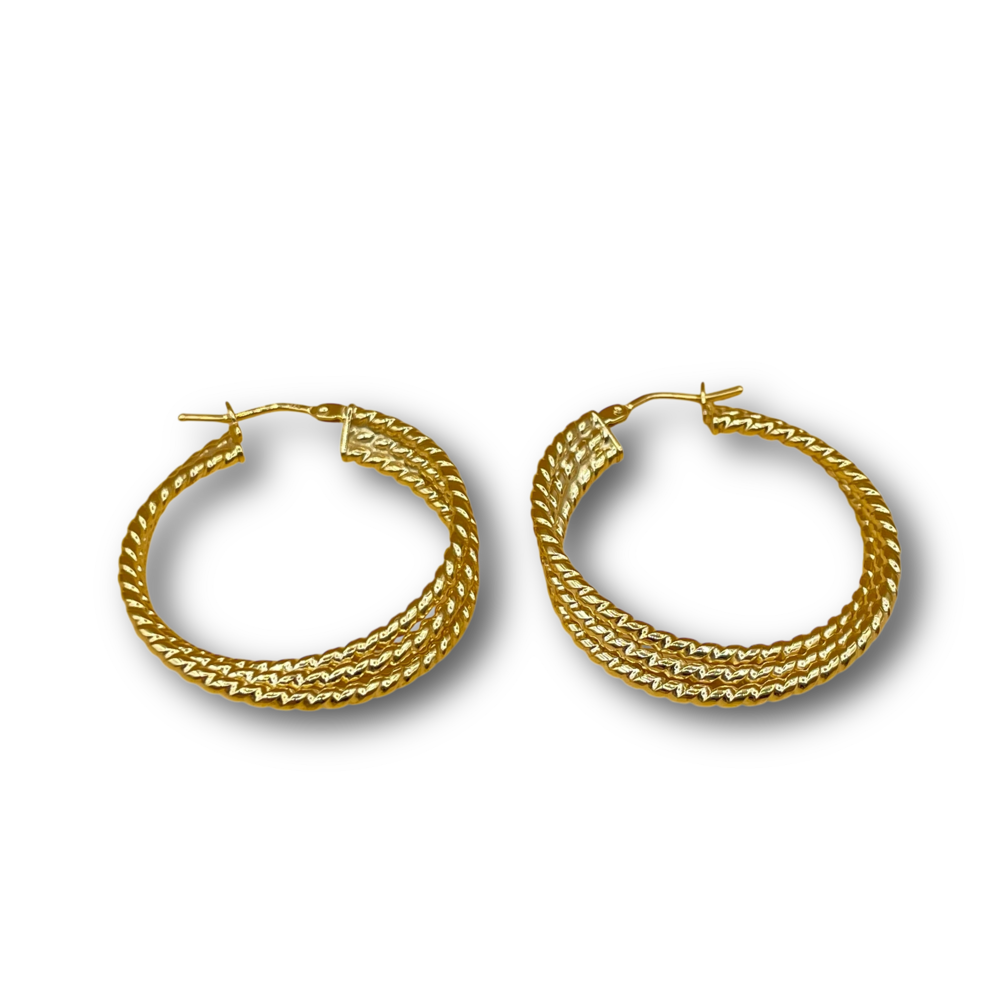 Oorbel drie Rijen ribbel