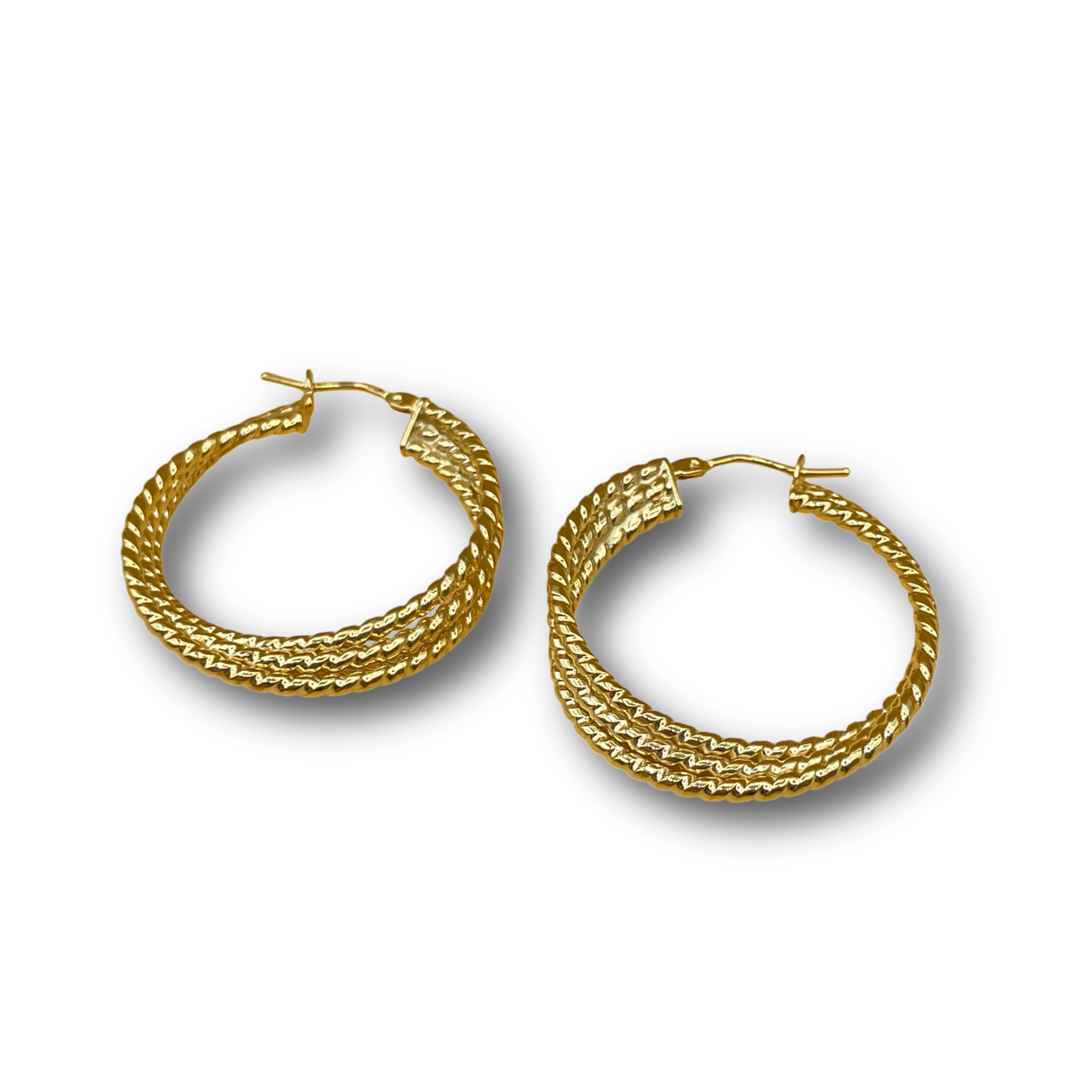 Oorbel drie Rijen ribbel