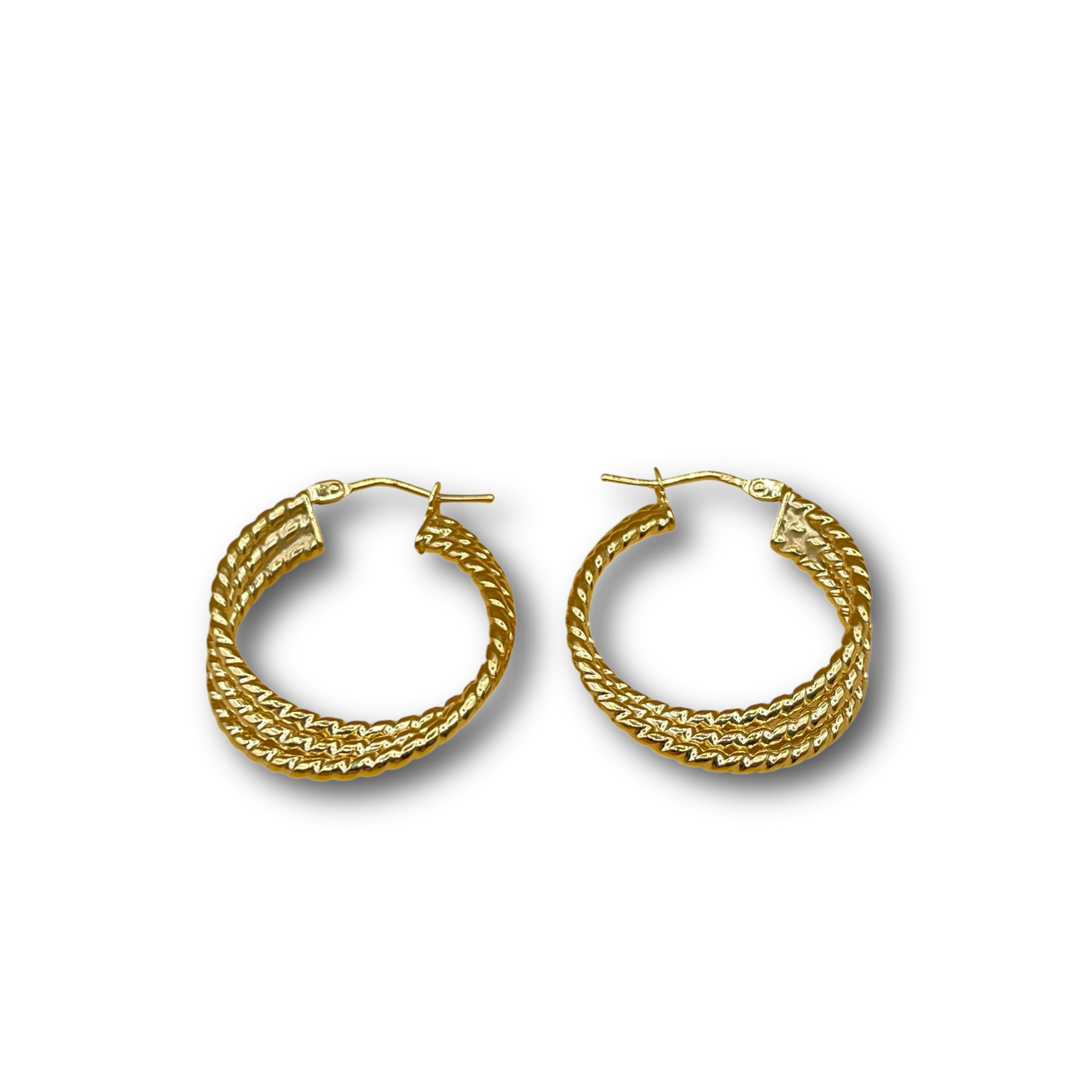 Oorbel drie Rijen ribbel