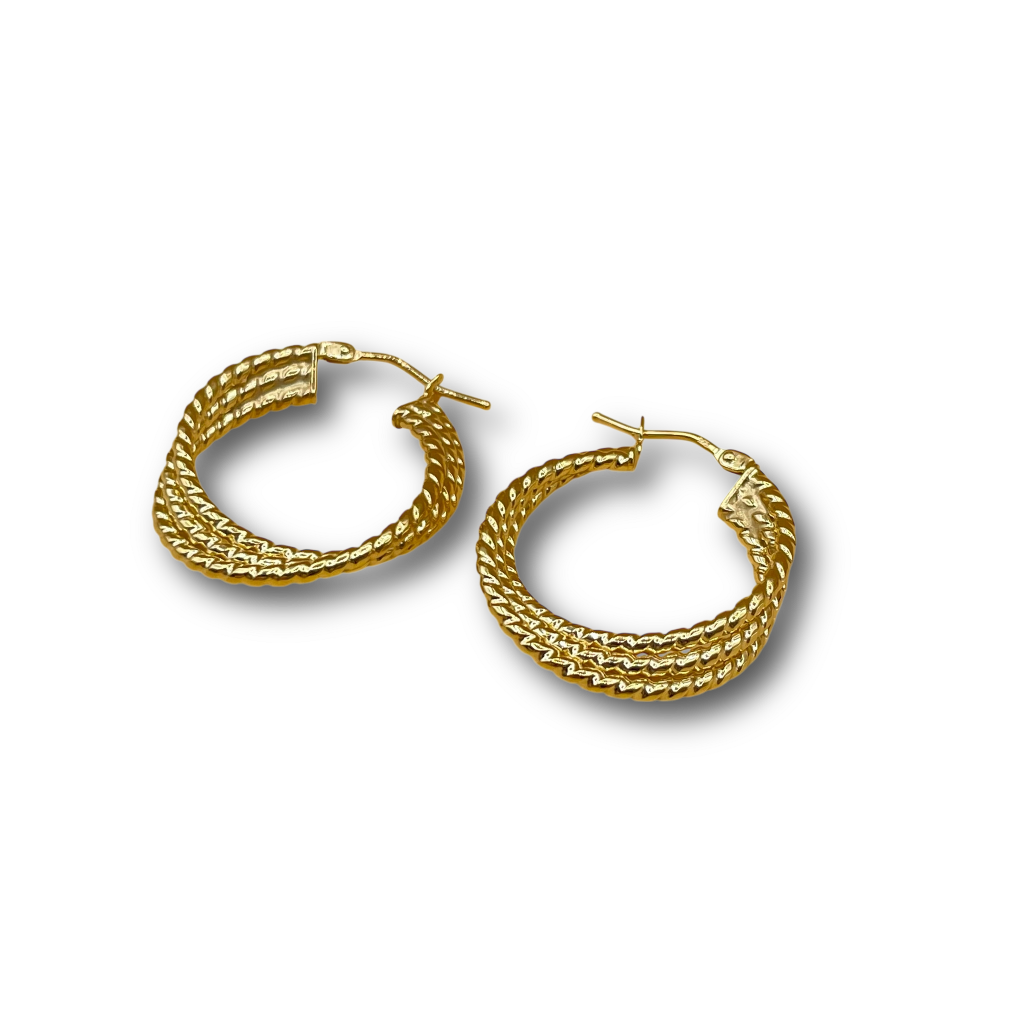 Oorbel drie Rijen ribbel