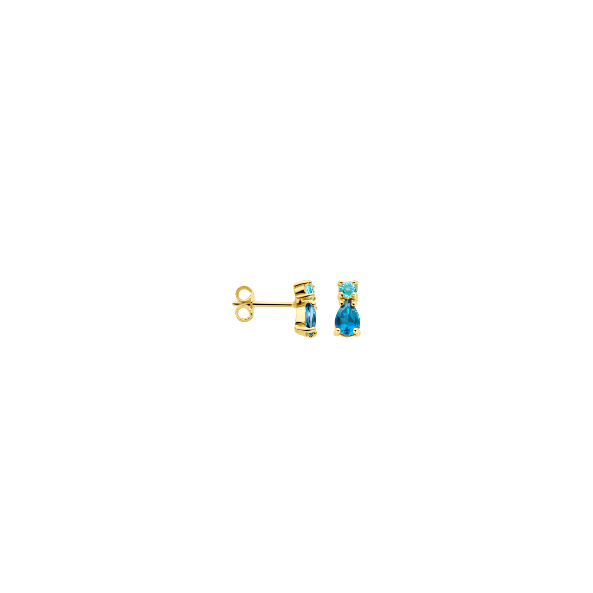 Blauwe topaas oorbel