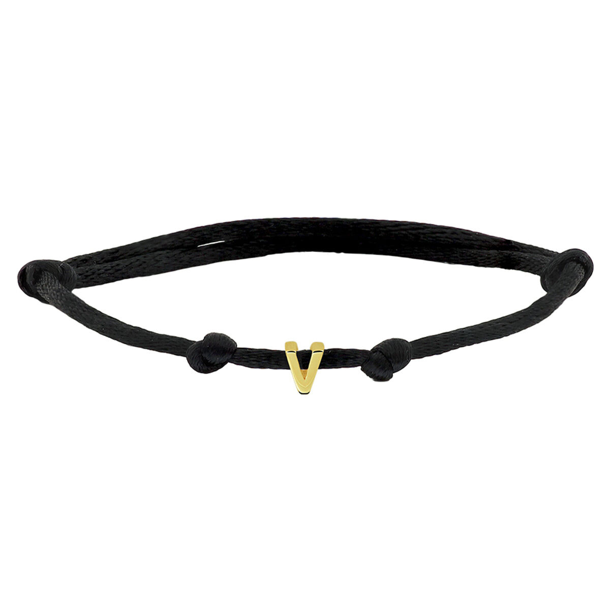 Hart armband koord zwart