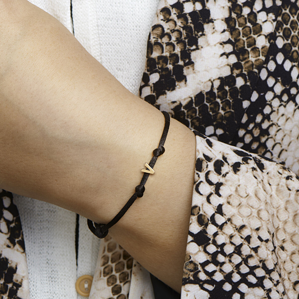 Hart armband koord zwart