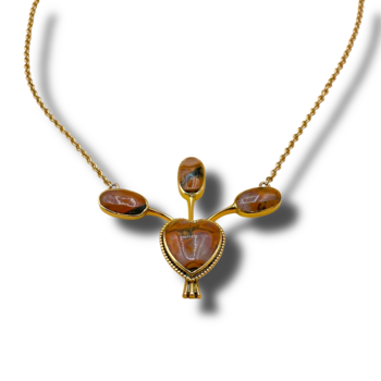 Moss agate heart chain