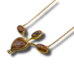 Moss agate heart chain