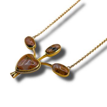 Moss agate heart chain