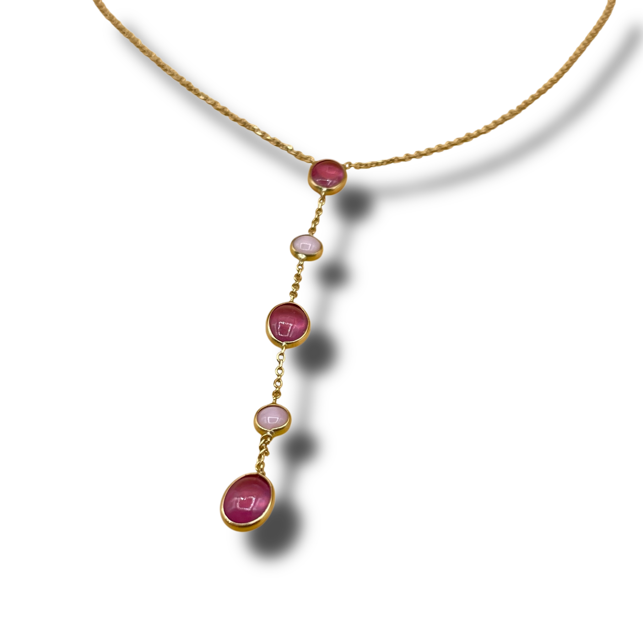 Ketting opaal robijn