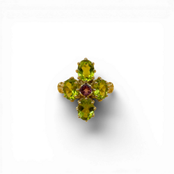 Peridot tourmaline clover